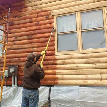 Log cabin staining